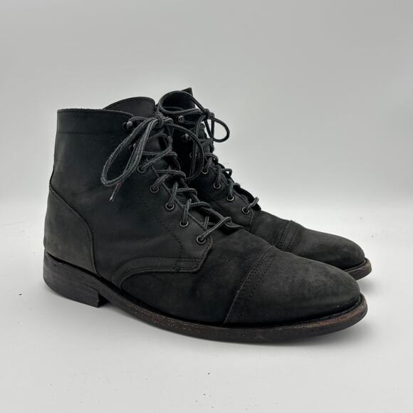 Thursday Boot Company Captain Black Leather Lace Up Boots Men's 13